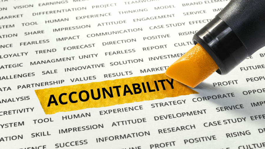Word,Accountability,Highlighted,With,Marker,On,Paper,Of,Other,Related