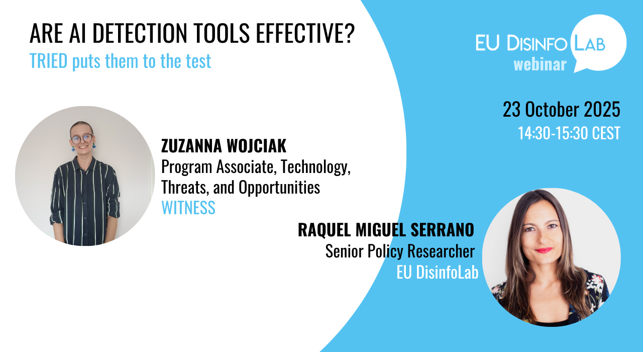 EU DisinfoLab - 23 October: Are AI detection tools effective? TRIED ...